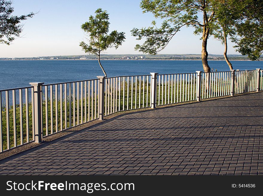 Sea quay in the summer