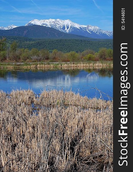 Landscape of mountains and river in kootenay national park, alberta, canada. Landscape of mountains and river in kootenay national park, alberta, canada