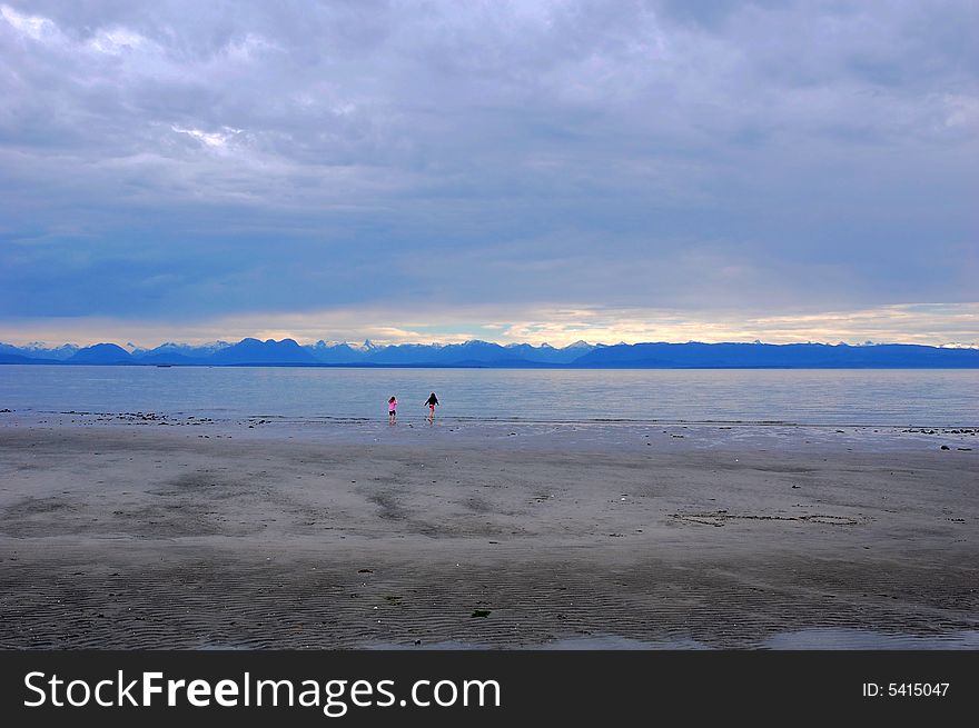Beach view at qualicum beach in vancouver island, british columbia, canada. Beach view at qualicum beach in vancouver island, british columbia, canada