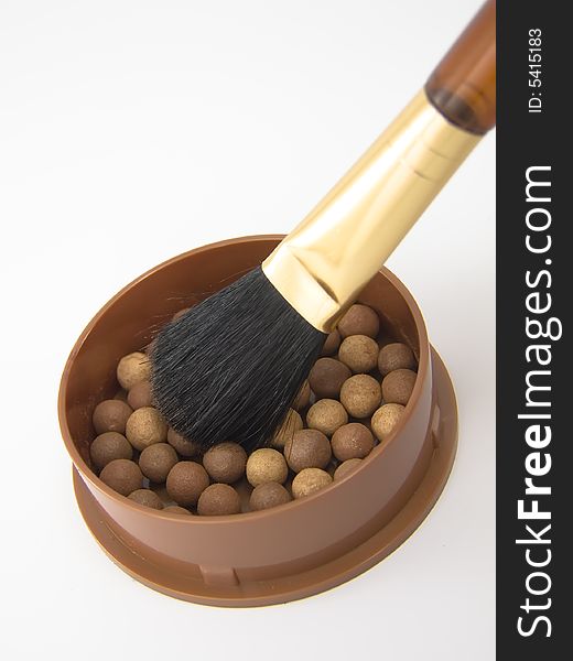 Brush and powder ball-for makeup. Brush and powder ball-for makeup