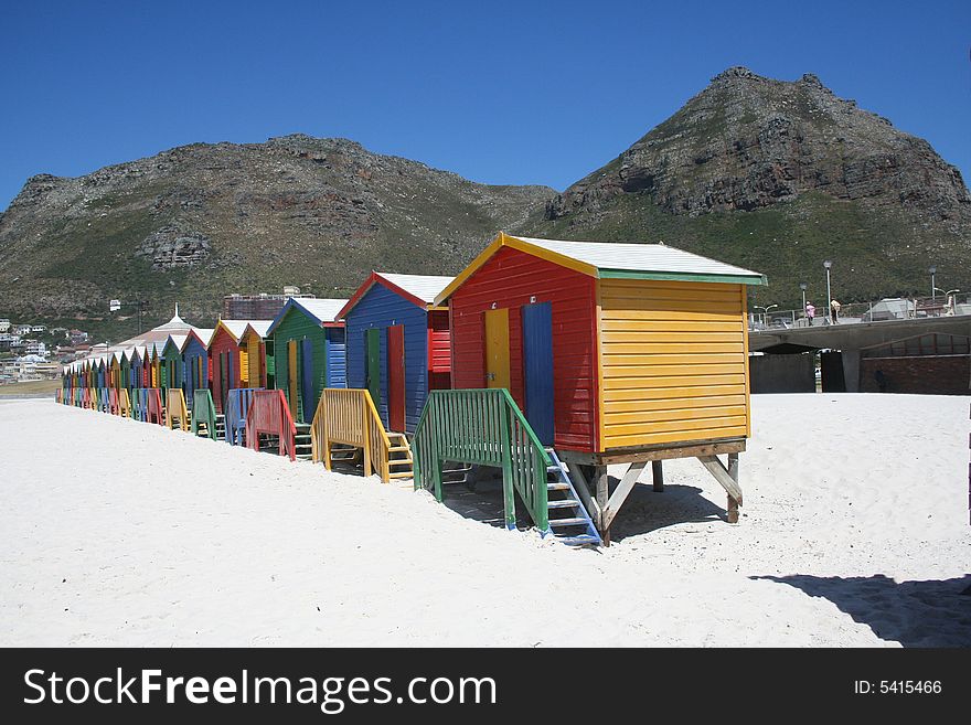 Bathing boxes on Muizenberg beach