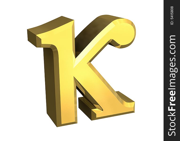 Kappa Symbol In Gold (3d)