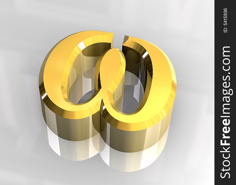 Omega symbol in gold (3d made). Omega symbol in gold (3d made)