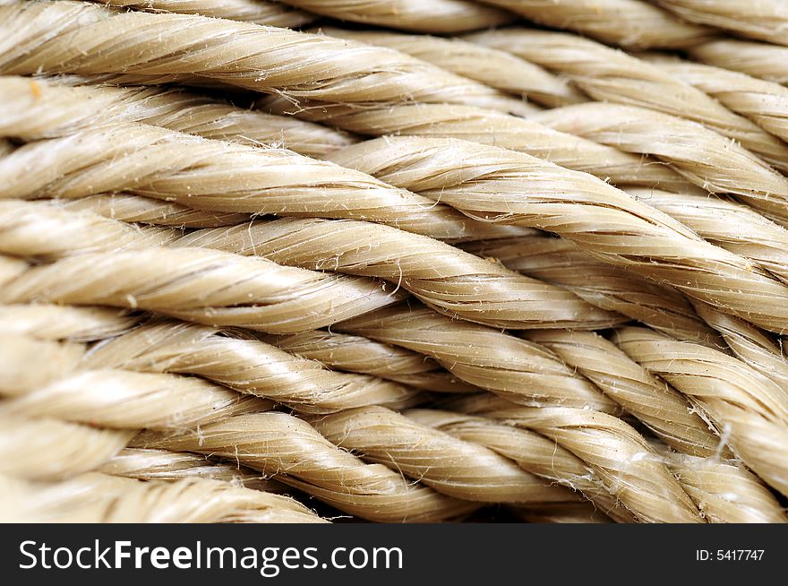 A view with a close up of a rope texture