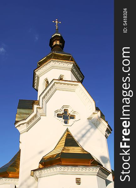 Small church on Dniepr river in Kiev, Ukraine