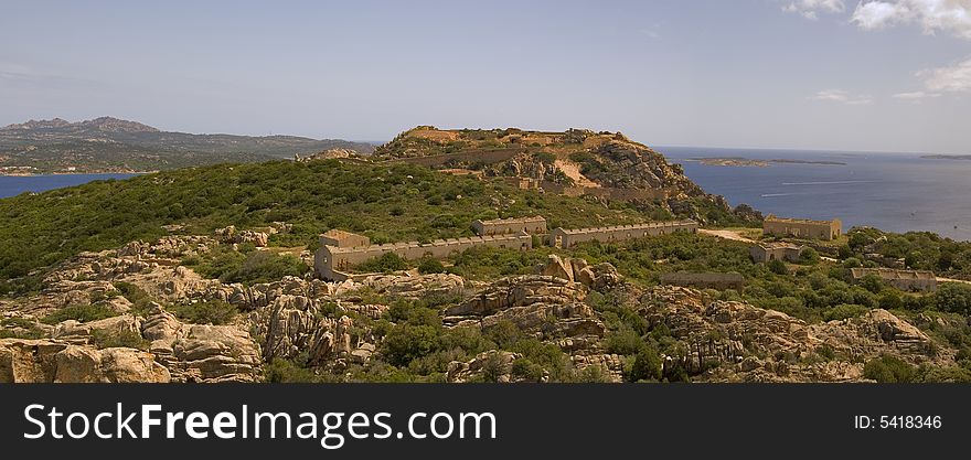 A view of Second World War Fortress near Palau in Sardinia. A view of Second World War Fortress near Palau in Sardinia.