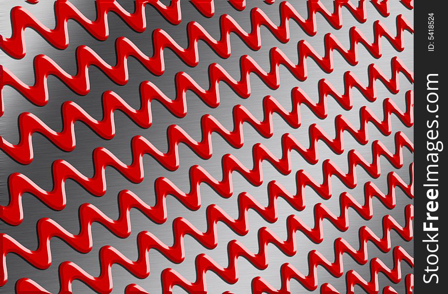 Abstract background image of coloured zigzag patterns on a metal background. Abstract background image of coloured zigzag patterns on a metal background