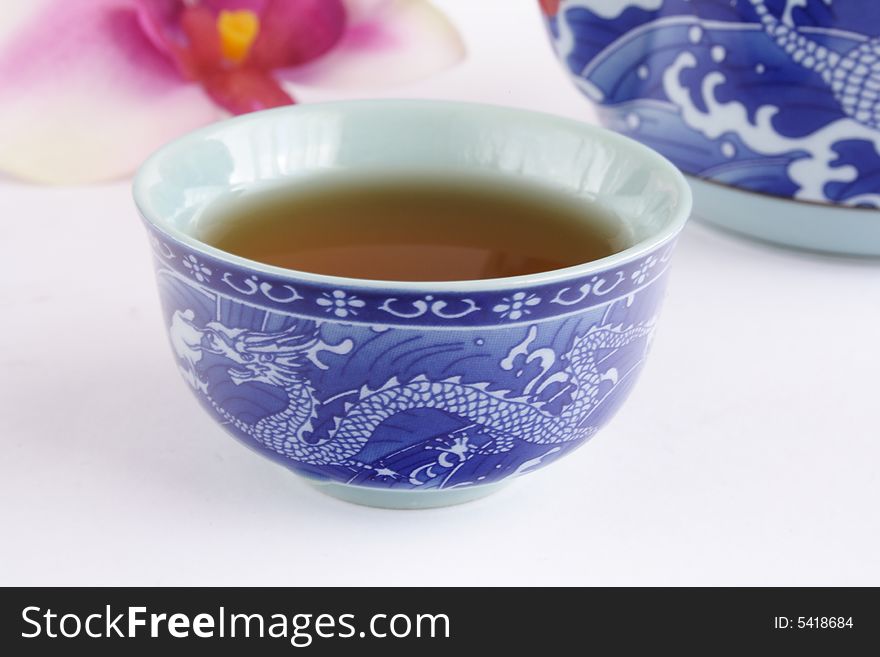 Close up of oriental cup of tea. Close up of oriental cup of tea