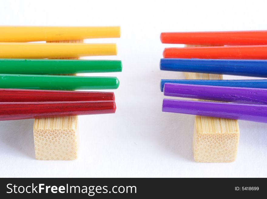 Multicolor sticks isolated in white back ground. Multicolor sticks isolated in white back ground