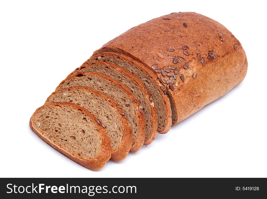 Bread with seeds isolated on white background. Bread with seeds isolated on white background.