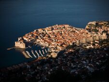 Sunrise Over Old Town Dubrovnik Royalty Free Stock Images