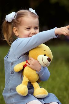 Nice Little Girl With Teddy Bear Stock Images Nice Little Girl With Teddy Bear Stock Images