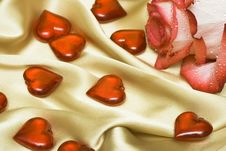 Red Rose On Satin Stock Photography Red Rose On Satin Stock Photography