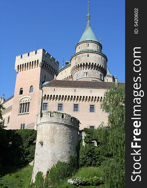 The romantic fairytale-like castle of Bojnice, Slovakia. The romantic fairytale-like castle of Bojnice, Slovakia.