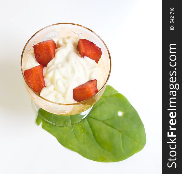 Strawberry Dessert Isolated On White