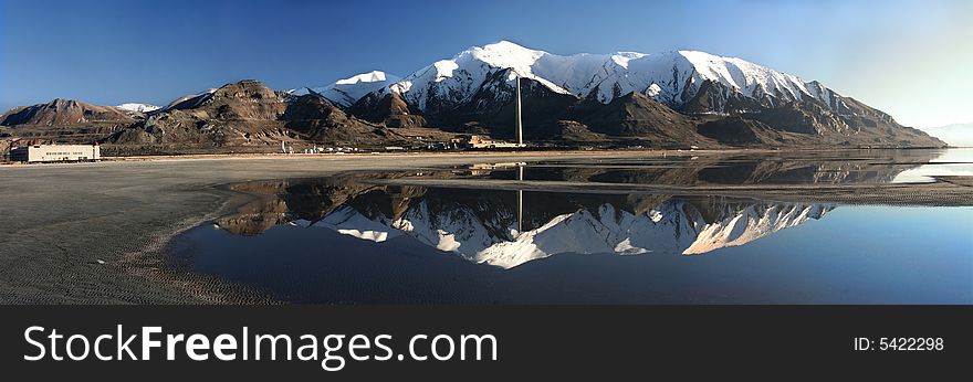 The mountains and Great Salt Lake. The mountains and Great Salt Lake