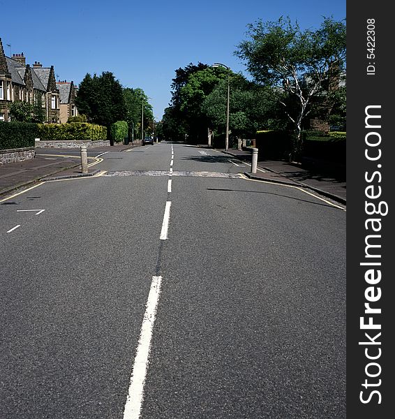 Suburban street in area of early 20th century housing,Edinburgh,Great Britain.