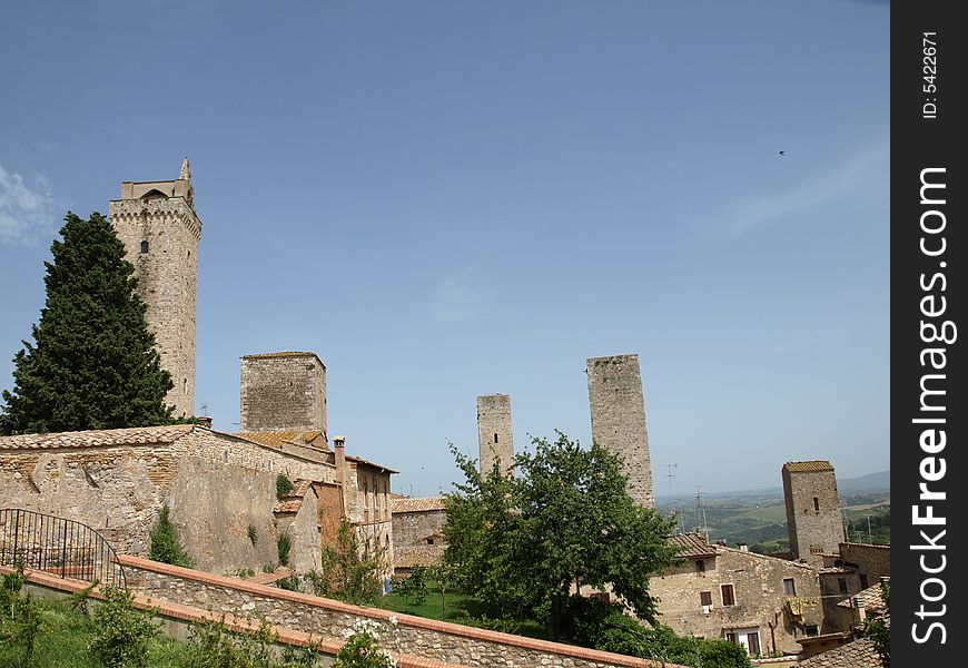 A landscape of the famous towers of San Gimignano - Siena. A landscape of the famous towers of San Gimignano - Siena