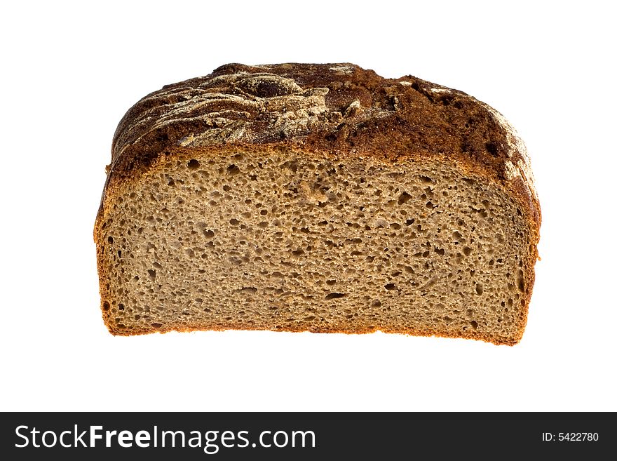 Bread loaf photo on white background