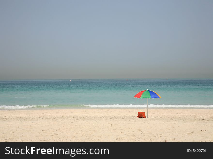 Sand with Beach Umbrella in Jumeirah Dubai
