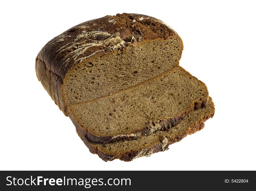 Bread loaf photo on white background