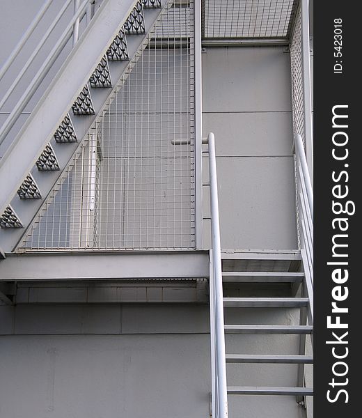 White stairs on a white building