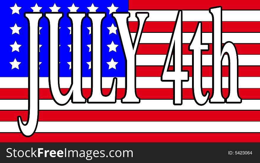 An image of the American flag with the word July 4th on it representing the concept of independence day.