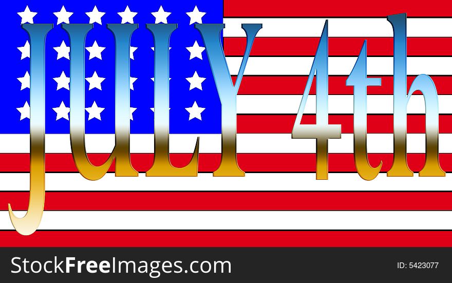 An image of the American flag with the word July 4th on it representing the concept of independence day.
