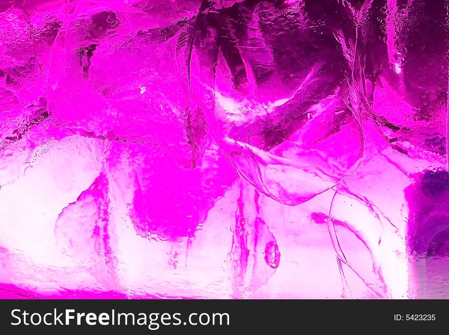 Water drops on glass with ice for background