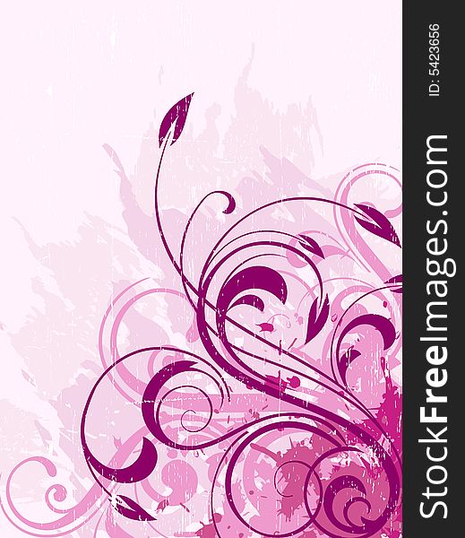 Illustration drawing of floral background