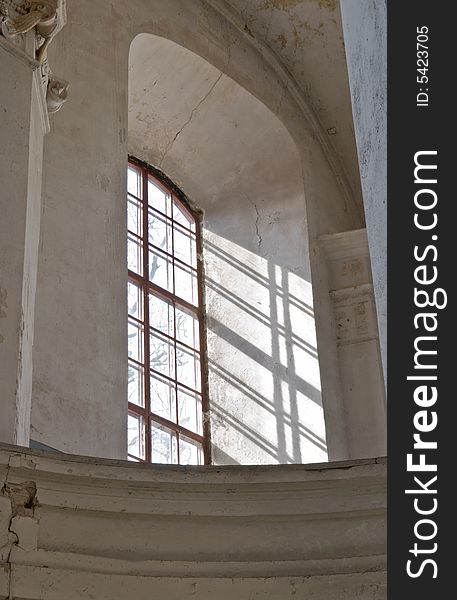 Old church in Vilnius, window, light