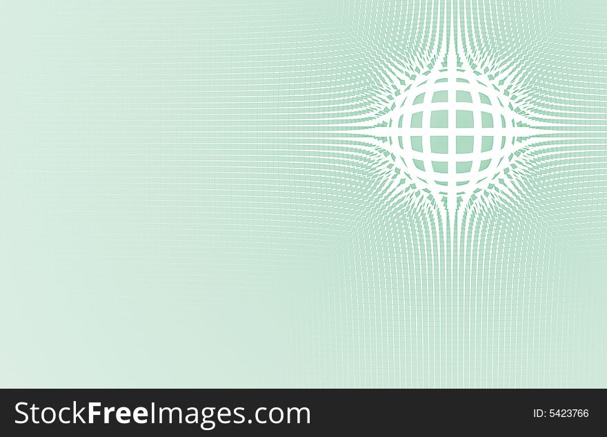 Green Net Sphere Background