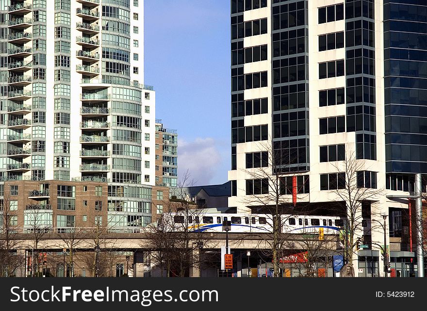 Skytrain (Light Rail Train) in Vancouver, Science World Skytrain Station