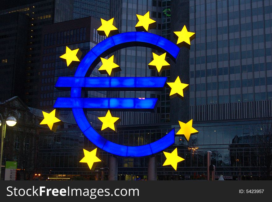 Euro symbol in germany, Frankfurt