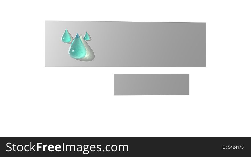 3d water droplets banner