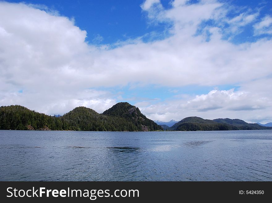 Seascape of strait in vancouver island, british columbia, canada. Seascape of strait in vancouver island, british columbia, canada