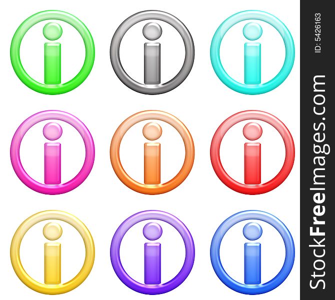 Illustration of bright colors icons with circle form and internet symbol in them. Illustration of bright colors icons with circle form and internet symbol in them