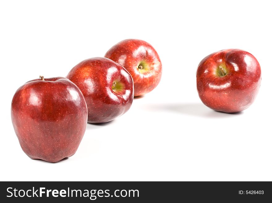 Fresh red apples isolated on a white background