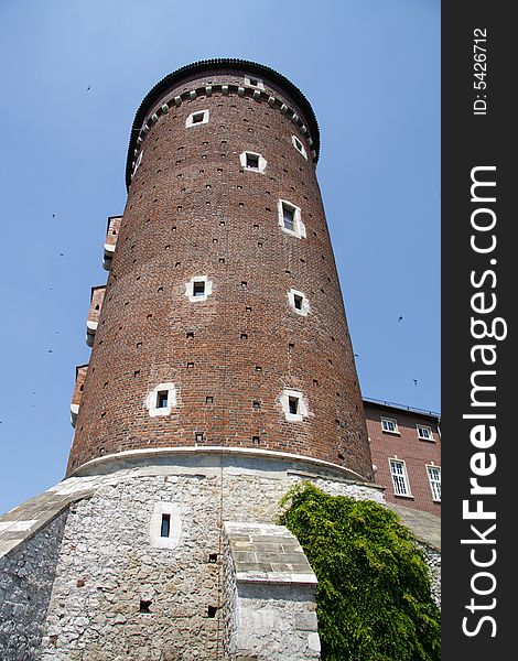 Wawel Castle tower. Krakow. Poland. Medieval history memorial