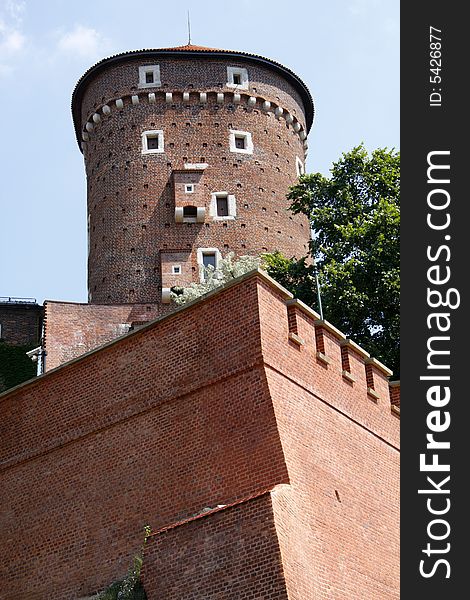 Wawel Castle tower. Krakow. Poland