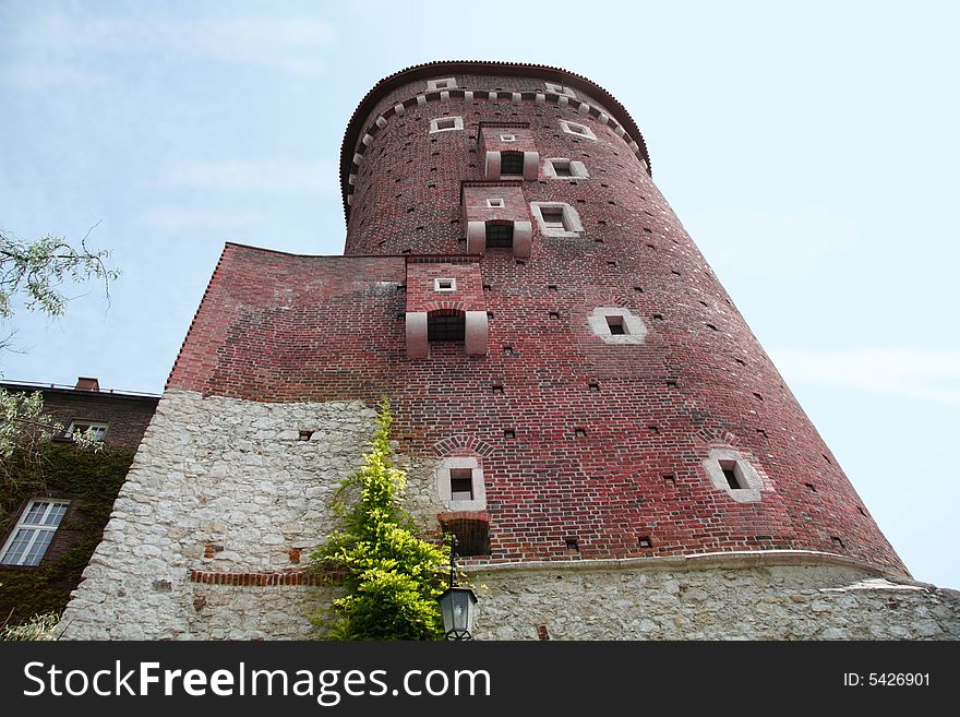 Wawel Castle tower. Krakow. Poland. Medieval history memorial