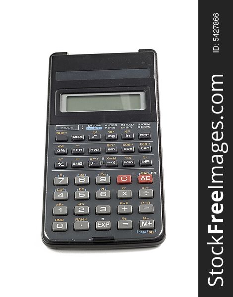 Used Calculator isolated on white background