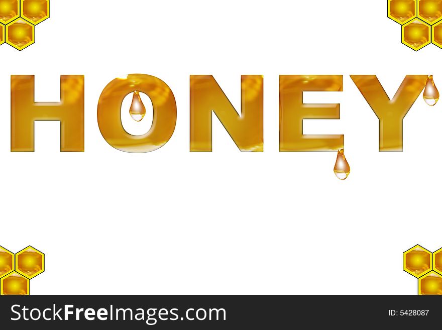 The honey script on a background