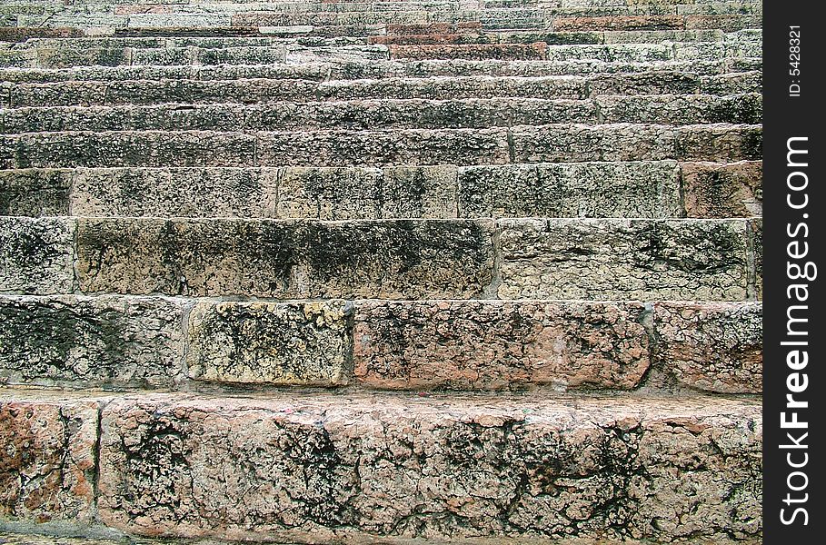The wet stone antique stairs