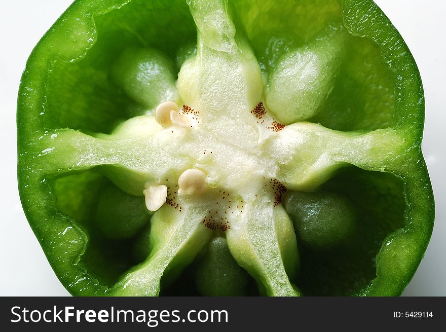 Close up of green pepper.