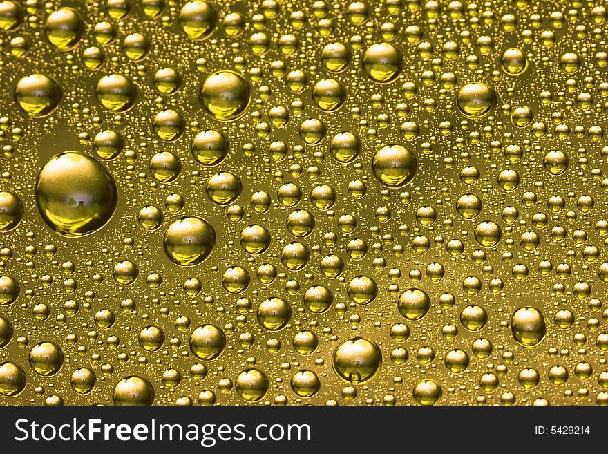 Yellow water drop for background