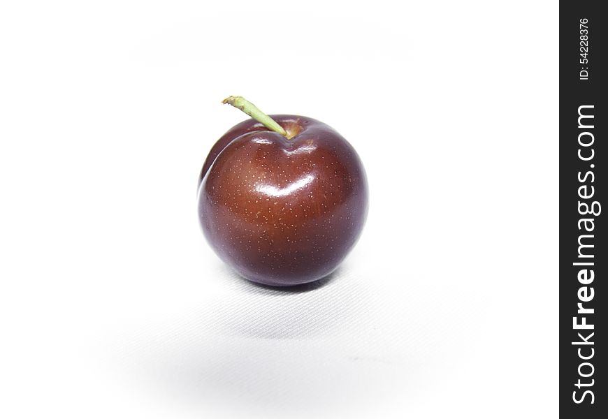 Plum on a white background . Ready for you to apply.