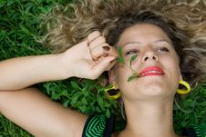 Beautiful Girl Lying Down Of Grass Royalty Free Stock Photo Beautiful Girl Lying Down Of Grass Royalty Free Stock Photo