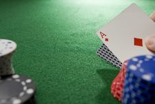 Gambling Hand With Ace Stock Image Gambling Hand With Ace Stock Image