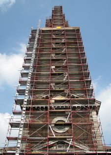 Restoration Of Church Tower Royalty Free Stock Images Restoration Of Church Tower Royalty Free Stock Images